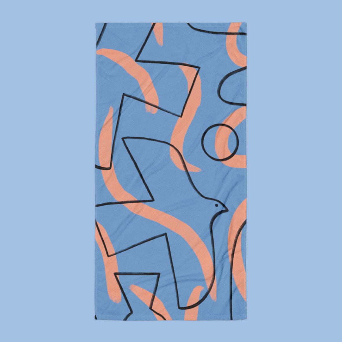 Serviette de bain "Le tracé de la mouette"