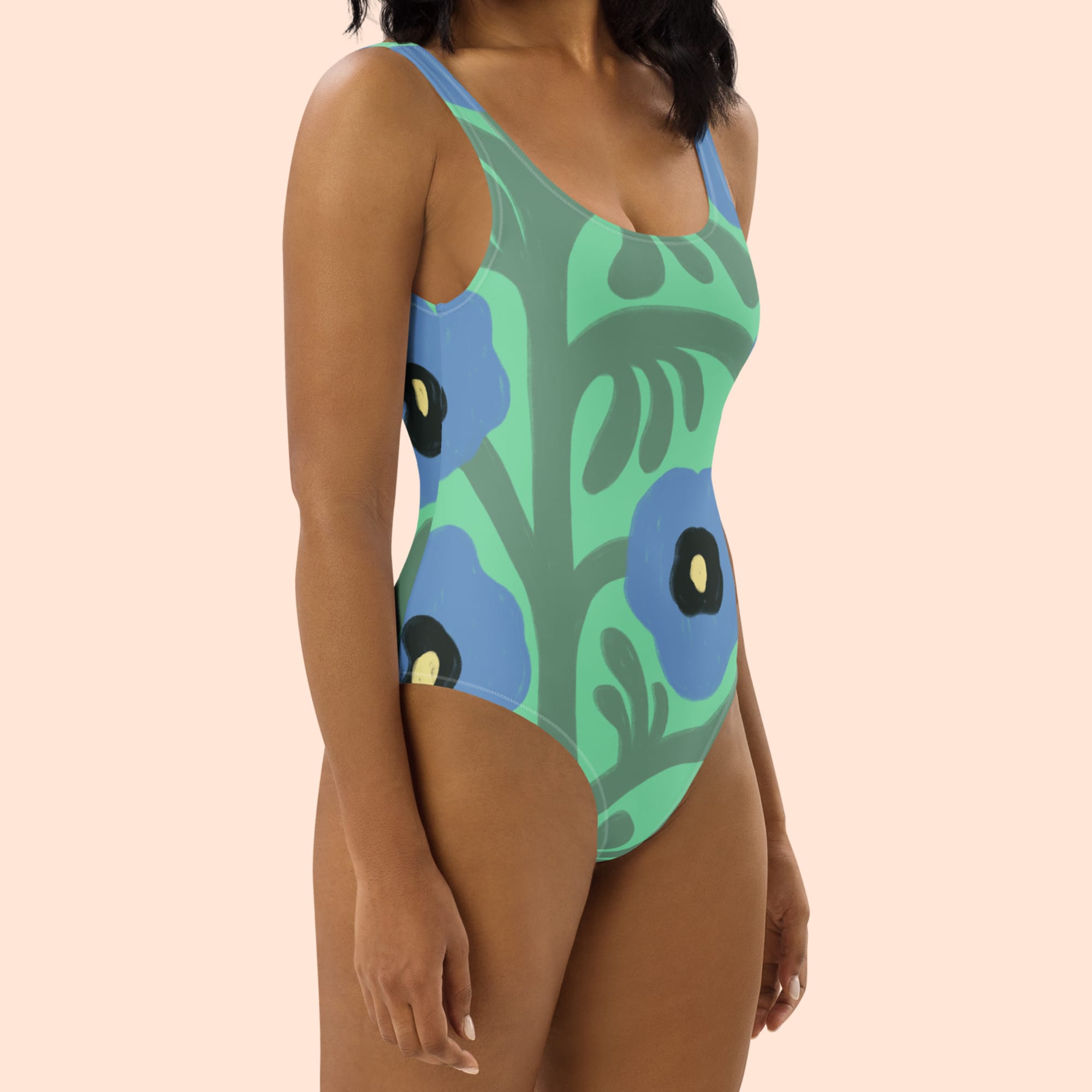 Maillot de bain une pièce Pavot bleu – Image 12